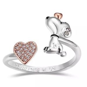 Snoopy Crystal Heart Ring